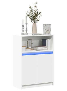 VidaXL Dressoir met LED 72x34x100 cm bewerkt hout wit
