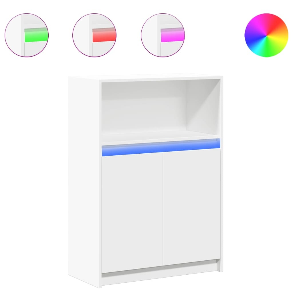 VidaXL Dressoir met LED 72x34x100 cm bewerkt hout wit