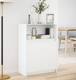 VidaXL Dressoir met LED 72x34x100 cm bewerkt hout wit