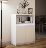 VidaXL Dressoir met LED 72x34x100 cm bewerkt hout wit