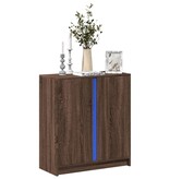 VidaXL Dressoir met LED 77x34x85 cm bewerkt hout bruin eikenkleur