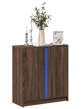 VidaXL Dressoir met LED 77x34x85 cm bewerkt hout bruin eikenkleur