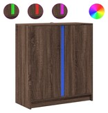 VidaXL Dressoir met LED 77x34x85 cm bewerkt hout bruin eikenkleur