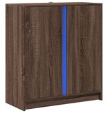 VidaXL Dressoir met LED 77x34x85 cm bewerkt hout bruin eikenkleur