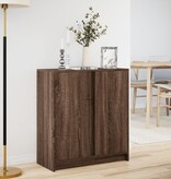 VidaXL Dressoir met LED 77x34x85 cm bewerkt hout bruin eikenkleur