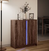 VidaXL Dressoir met LED 77x34x85 cm bewerkt hout bruin eikenkleur