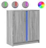 VidaXL Dressoir met LED 77x34x85 cm bewerkt hout grijs sonoma eiken