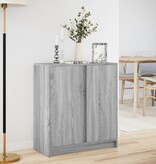 VidaXL Dressoir met LED 77x34x85 cm bewerkt hout grijs sonoma eiken