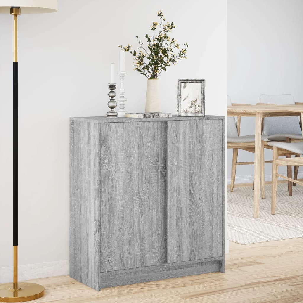 VidaXL Dressoir met LED 77x34x85 cm bewerkt hout grijs sonoma eiken
