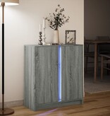 VidaXL Dressoir met LED 77x34x85 cm bewerkt hout grijs sonoma eiken