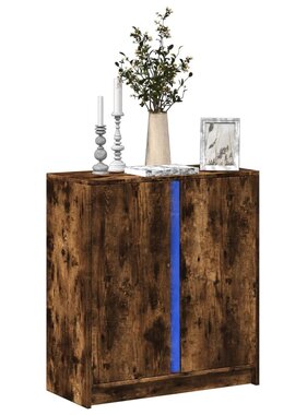 VidaXL Dressoir met LED 77x34x85 cm bewerkt hout gerookt eikenkleurig