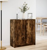VidaXL Dressoir met LED 77x34x85 cm bewerkt hout gerookt eikenkleurig