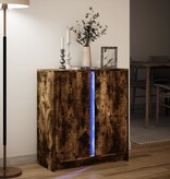 VidaXL Dressoir met LED 77x34x85 cm bewerkt hout gerookt eikenkleurig
