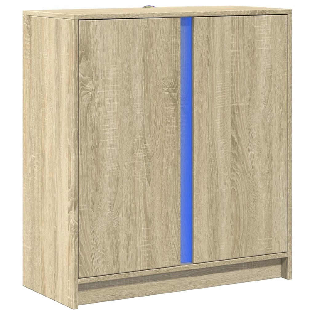 VidaXL Dressoir met LED 77x34x85 cm bewerkt hout sonoma eikenkleurig