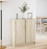 VidaXL Dressoir met LED 77x34x85 cm bewerkt hout sonoma eikenkleurig