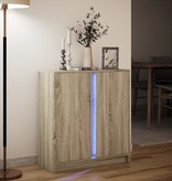 VidaXL Dressoir met LED 77x34x85 cm bewerkt hout sonoma eikenkleurig