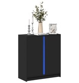 VidaXL Dressoir met LED 77x34x85 cm bewerkt hout zwart