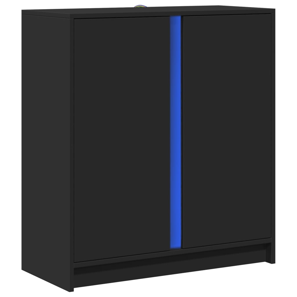 VidaXL Dressoir met LED 77x34x85 cm bewerkt hout zwart