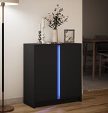 VidaXL Dressoir met LED 77x34x85 cm bewerkt hout zwart