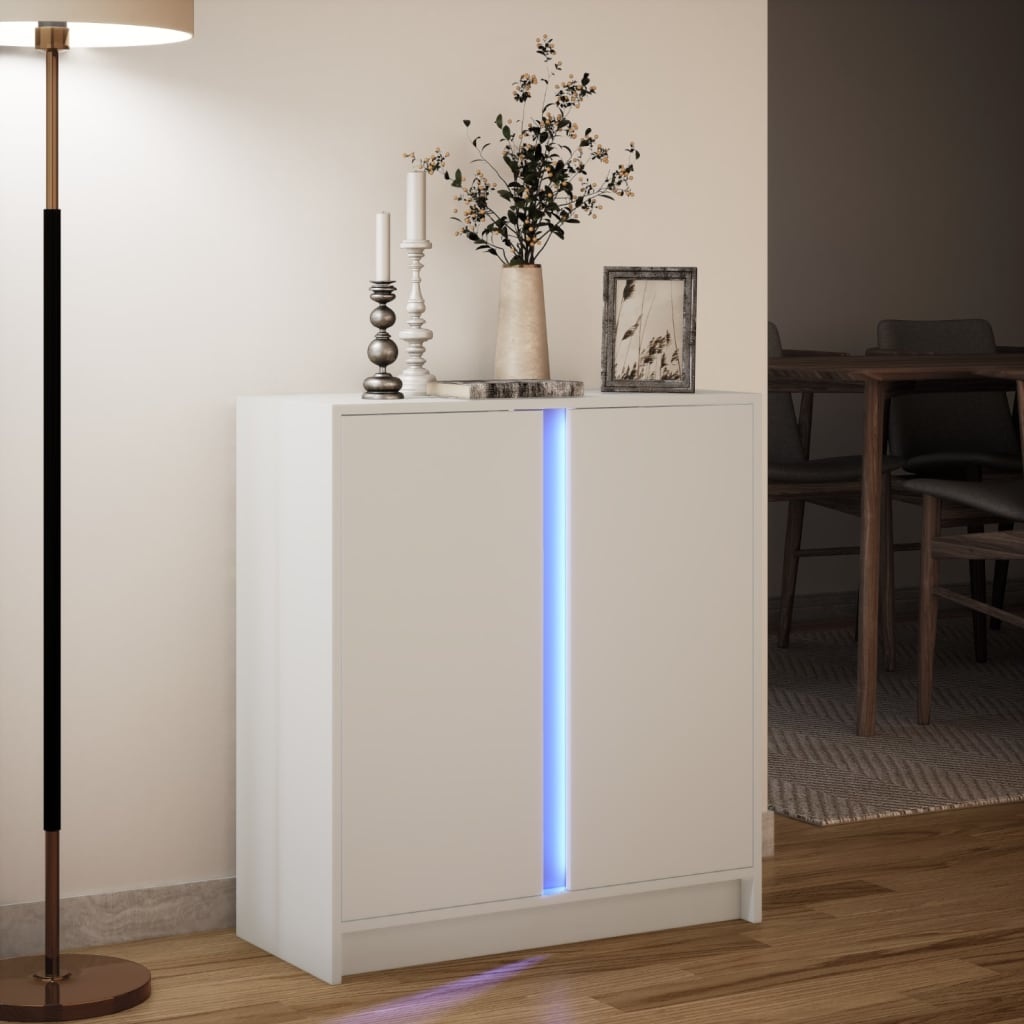 VidaXL Dressoir met LED 77x34x85 cm bewerkt hout wit