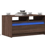 VidaXL Salontafel met LED-verlichting bewerkt hout bruin eikenkleur