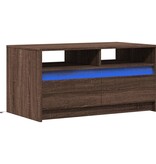 VidaXL Salontafel met LED-verlichting bewerkt hout bruin eikenkleur