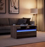 VidaXL Salontafel met LED-verlichting bewerkt hout bruin eikenkleur