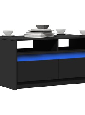 VidaXL Salontafel met LED-verlichting bewerkt hout zwart