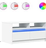 VidaXL Salontafel met LED-verlichting bewerkt hout wit