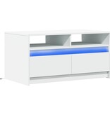VidaXL Salontafel met LED-verlichting bewerkt hout wit