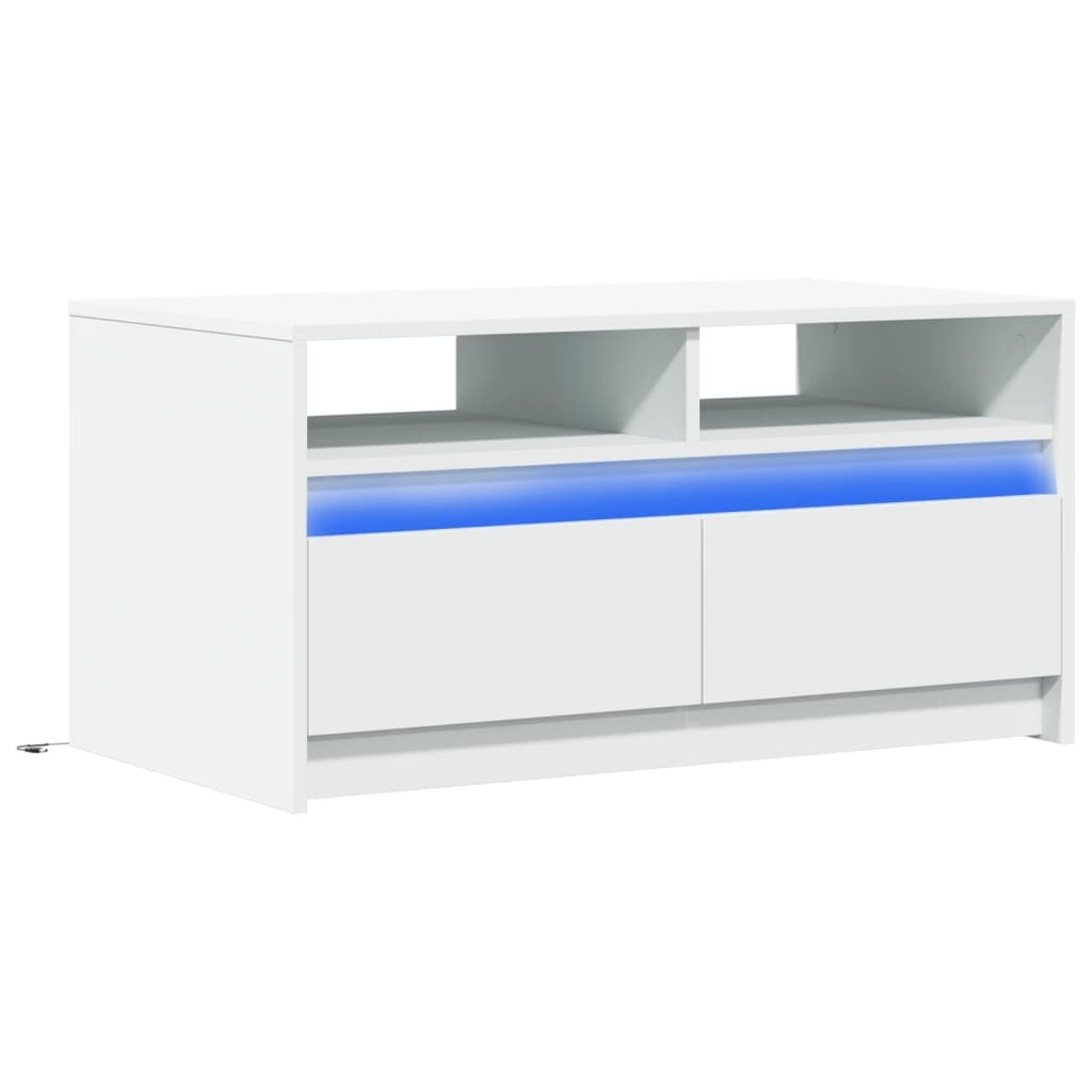 VidaXL Salontafel met LED-verlichting bewerkt hout wit