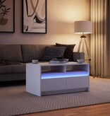VidaXL Salontafel met LED-verlichting bewerkt hout wit