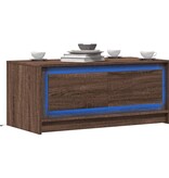 VidaXL Salontafel met LED-verlichting bewerkt hout bruin eikenkleur