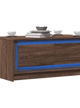 VidaXL Salontafel met LED-verlichting bewerkt hout bruin eikenkleur