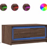 VidaXL Salontafel met LED-verlichting bewerkt hout bruin eikenkleur