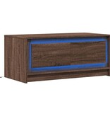 VidaXL Salontafel met LED-verlichting bewerkt hout bruin eikenkleur