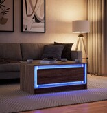 VidaXL Salontafel met LED-verlichting bewerkt hout bruin eikenkleur