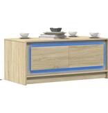 VidaXL Salontafel met LED-verlichting bewerkt hout sonoma eikenkleurig