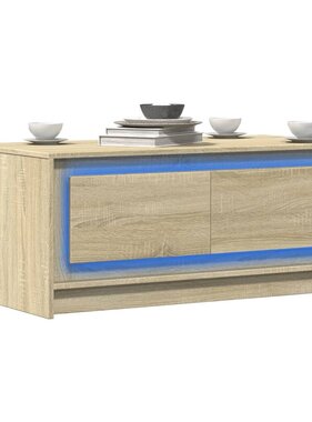 VidaXL Salontafel met LED-verlichting bewerkt hout sonoma eikenkleurig