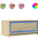 VidaXL Salontafel met LED-verlichting bewerkt hout sonoma eikenkleurig