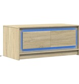 VidaXL Salontafel met LED-verlichting bewerkt hout sonoma eikenkleurig
