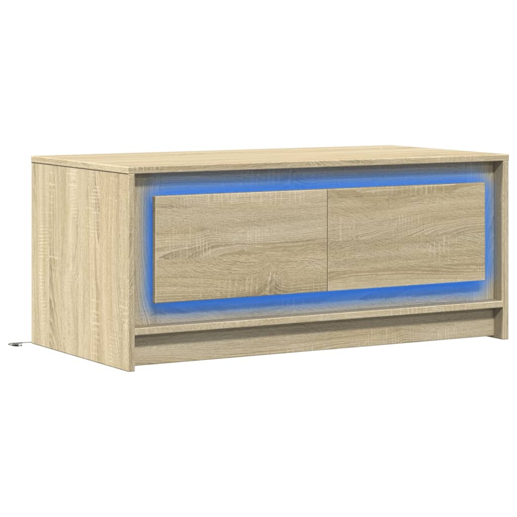 VidaXL Salontafel met LED-verlichting bewerkt hout sonoma eikenkleurig