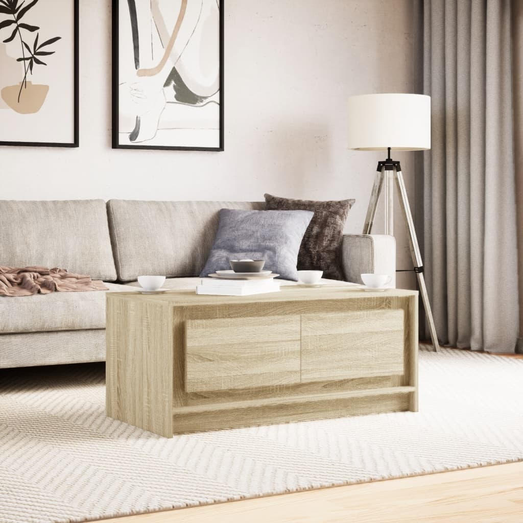 VidaXL Salontafel met LED-verlichting bewerkt hout sonoma eikenkleurig
