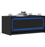 VidaXL Salontafel met LED-verlichting bewerkt hout zwart