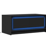 VidaXL Salontafel met LED-verlichting bewerkt hout zwart