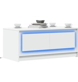 VidaXL Salontafel met LED-verlichting bewerkt hout wit