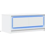 VidaXL Salontafel met LED-verlichting bewerkt hout wit
