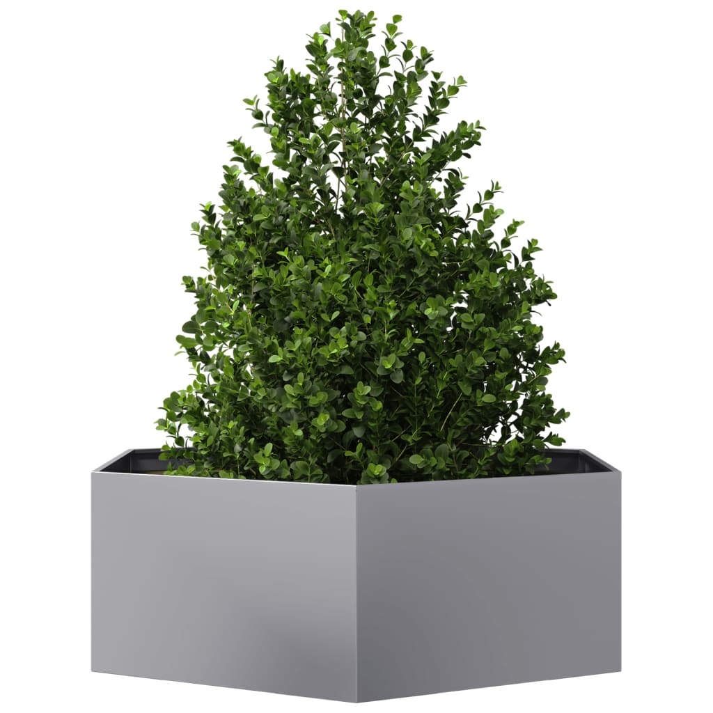 VidaXL Plantenbak zeshoek 138x120x45 cm gegalvaniseerd staal