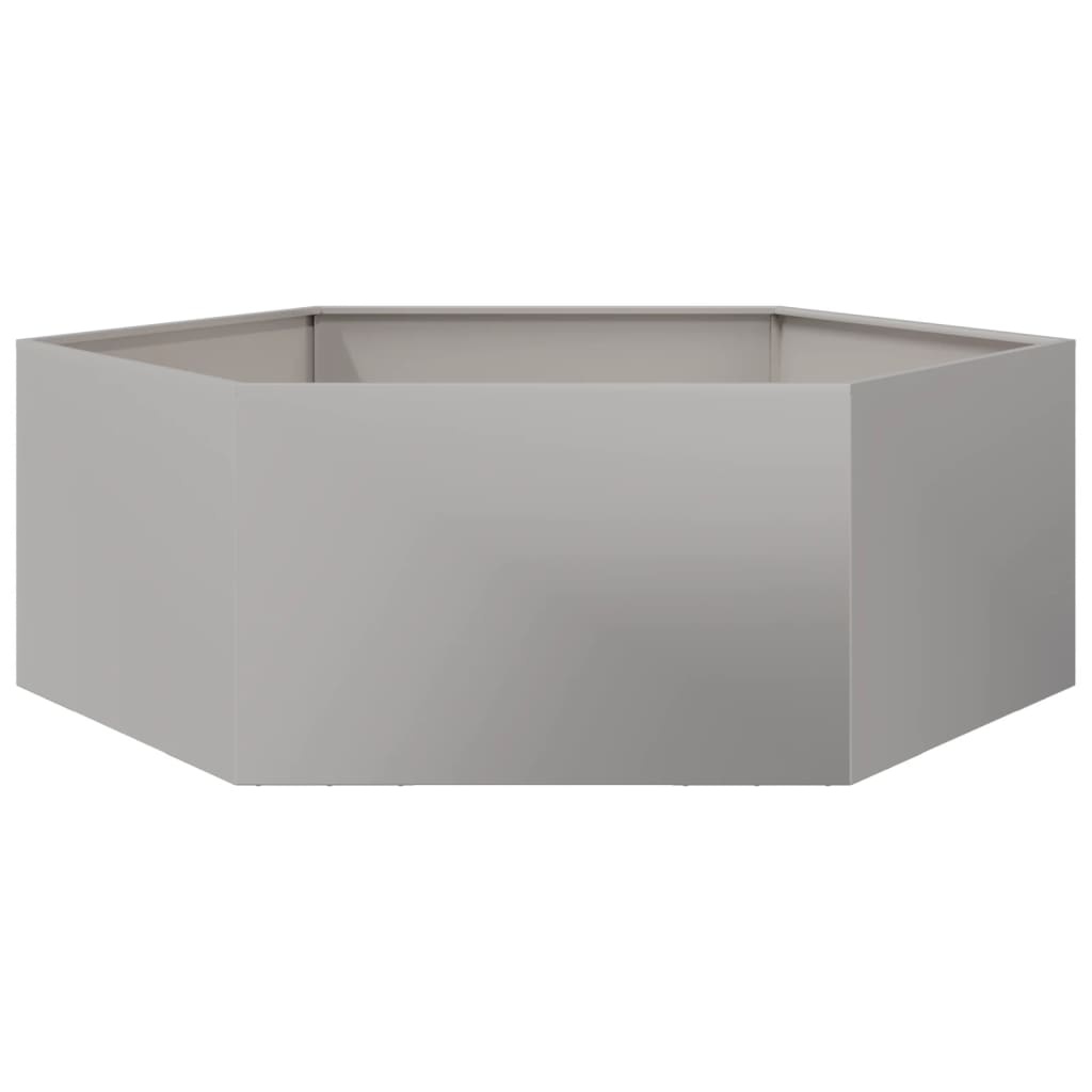 VidaXL Plantenbak zeshoek 138x120x45 cm roestvrijstaal