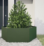VidaXL Plantenbak zeshoek 138x120x45 cm staal olijfgroen